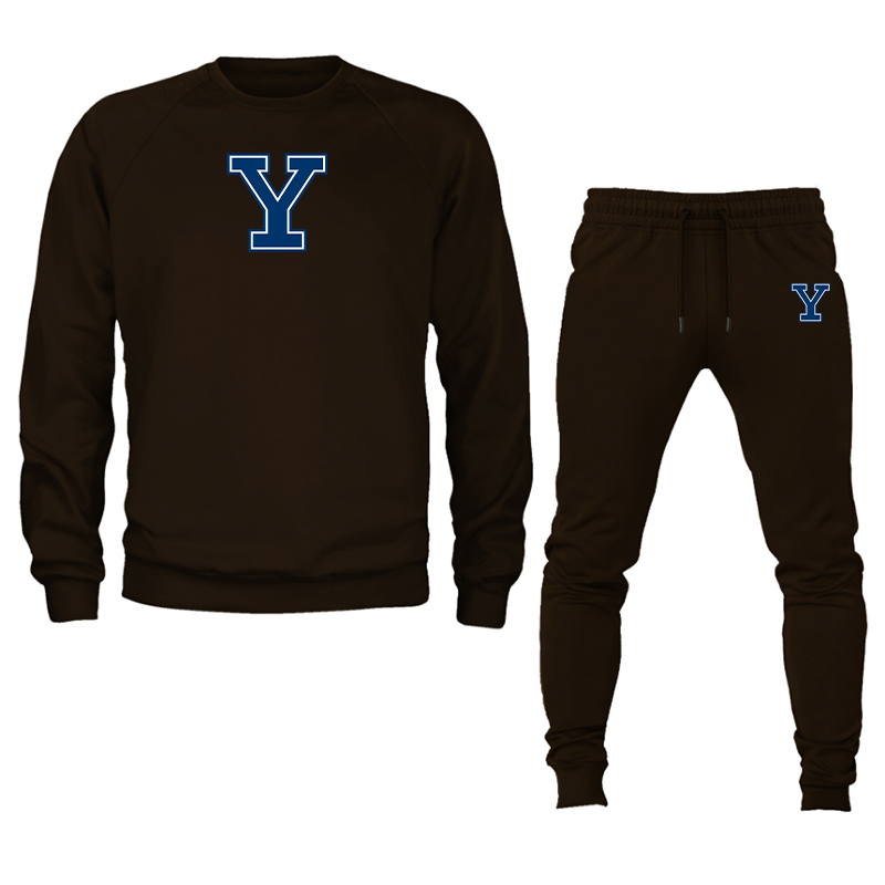 Men's Yale Bulldogs Crewneck Sweatshirt Joggers Suit